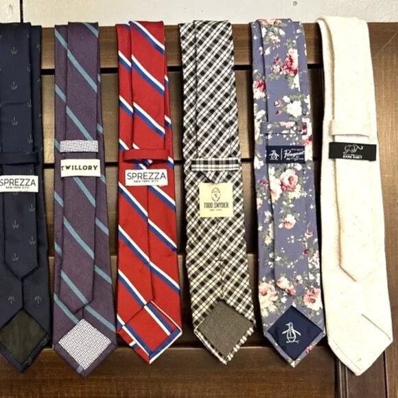 Lot Of 10, SPREZZA, Saks Fifth Avenue, Penguin, Trendz Co., 2.75” Luxury Ties - Picture 4 of 7